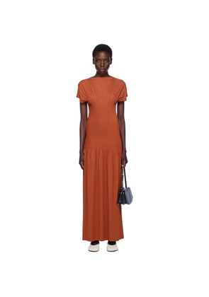 TOTEME Orange Knife-Pleated Jersey Maxi Dress