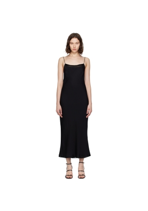 TOTEME Black Satin Slip Midi Dress