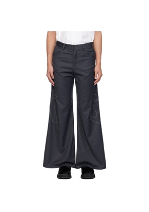 KUSIKOHC Gray 'Right To Fail' Oversized Trousers