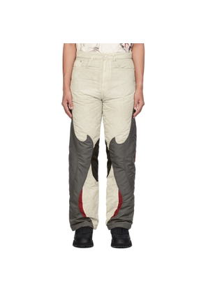 KUSIKOHC White & Gray Rider Trousers