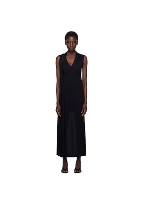 TOTEME Black Overlapped Scarf Maxi Dress