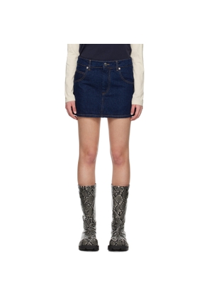 Charles Jeffrey LOVERBOY Navy Knit Patch Denim Miniskirt