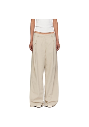 St. Agni Beige Utility Pleat Trousers