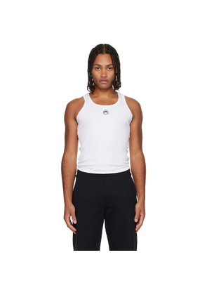 Marine Serre White Moon Logo Ribbed Jersey Tank Top