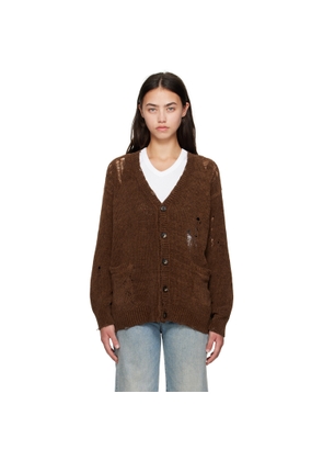 R13 Brown Chenille Boyfriend Cardigan