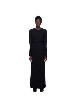 TOTEME Black Long-Sleeve Slouch Waist Maxi Dress
