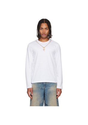 Marine Serre White Trompe L'Œil Jewelry Jersey LS T-Shirt