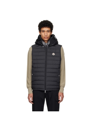 Moncler Black Bourget Hooded Down Vest