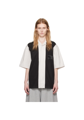 VTMNTS Gray & Black Spread Collar Shirt