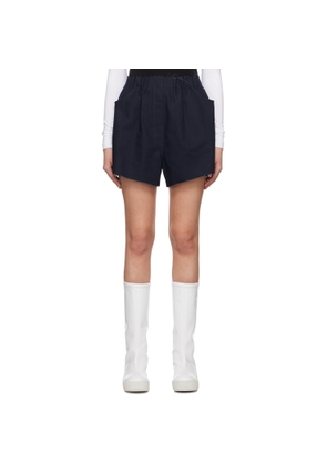 Raf Simons Navy Raw Edge Shorts