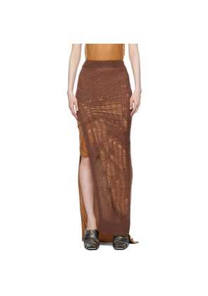 Rick Owens Brown Porterville Spider Ziggy Maxi Skirt
