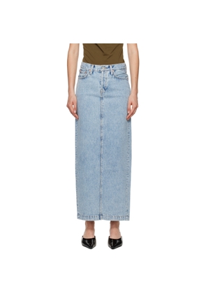 WARDROBE.NYC Blue Column Denim Maxi Skirt