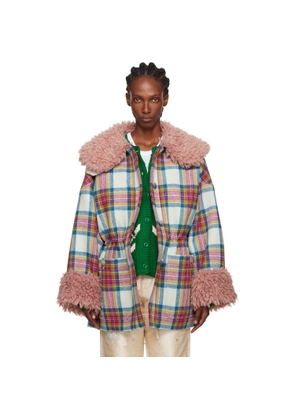 Caro Editions White & Pink Harris Tweed Connie Coat