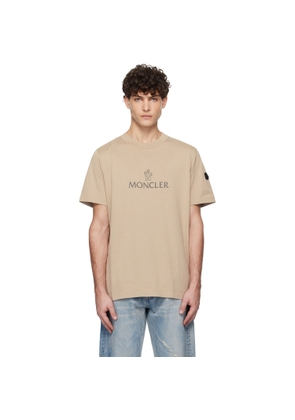 Moncler Beige Logo Cotton T-shirt