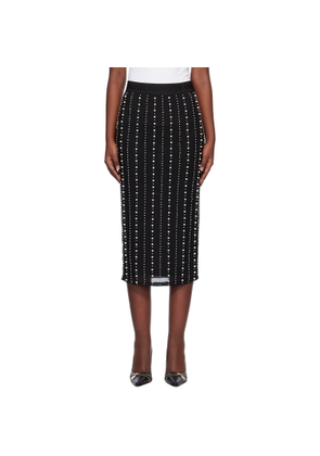 Versace Jeans Couture Black Embellished Midi Skirt