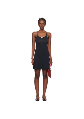 Caro Editions Black Jersey Slip Minidress