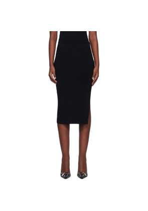 Versace Jeans Couture Black Knitted Midi Skirt