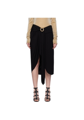 Lanvin Black Mélodie Wrap Midi Skirt