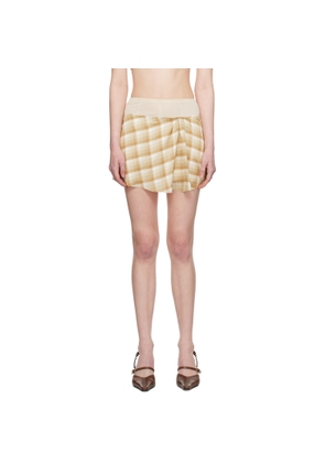 JUNEYEN Tan Layered Miniskirt