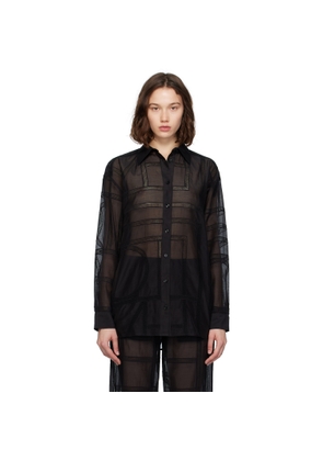 TOTEME Black Classic Crochet Shirt