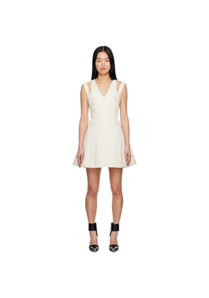 McQueen Off-White Paneled Denim Minidress