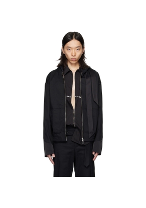 a.v. vattev Black Hooded Scarf Jacket