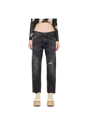 R13 Black Classic Boyfriend Jeans