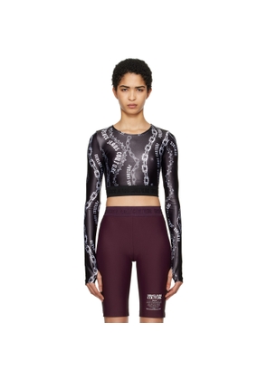 Versace Jeans Couture Black Chain Couture Crop T-shirt