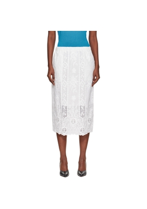 Wales Bonner White Willow Midi Skirt