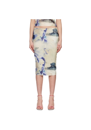 Miaou Beige & Purple Verona Midi Skirt