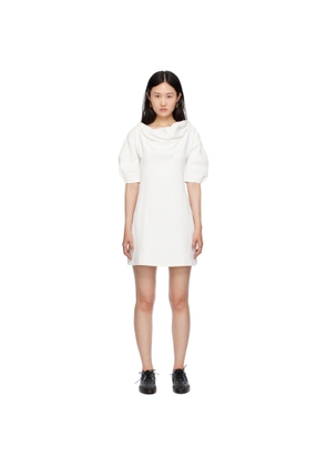 Jil Sander White Cowl Neck Minidress
