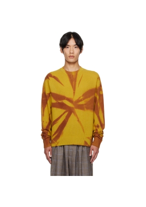 The Elder Statesman Yellow Mythic Tranquility Crew Sweater