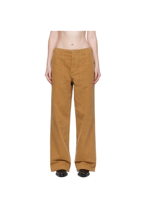 R13 Tan Wide Leg Utility Trousers