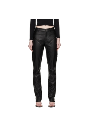 Miaou Black Hannah Jewett Edition Jet Faux-Leather Trousers