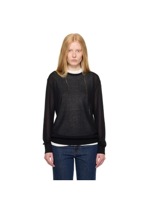 TOTEME Black Long-Sleeve Knit T-shirt