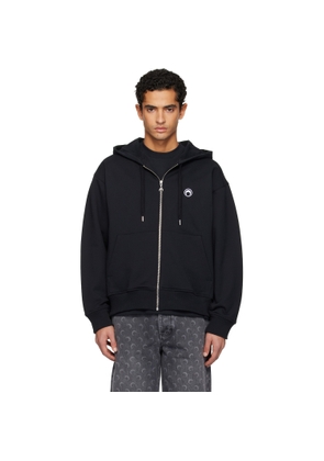 Marine Serre Black Moon Logo Zipped Hoodie