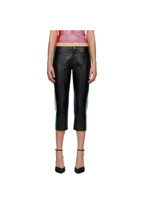 Miaou Black Capri Faux-Leather Trousers