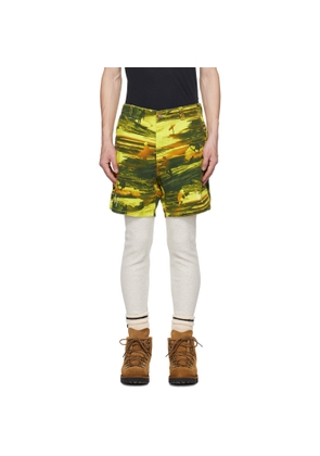 ERL Green Embroidered Shorts