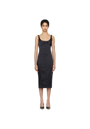 Versace Jeans Couture Black Satin Midi Dress