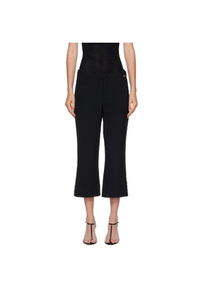Victoria Beckham Black Tab Detail Cropped Trousers