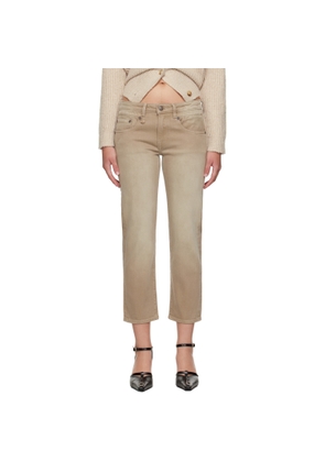 R13 Tan Boy Straight Jeans