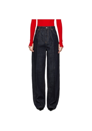 Victoria Beckham Navy High Waisted Cinched Jeans