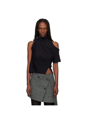 Courrèges Black Twisted Jersey T-shirt