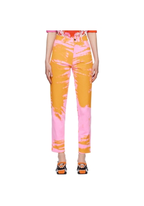 AGR Pink & Orange Printed Jeans