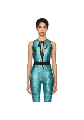 Versace Jeans Couture Blue Printed Bodysuit