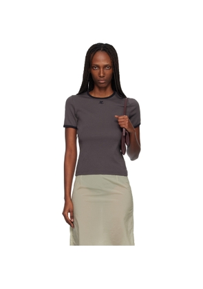 Courrèges Gray Signature Contrast T-shirt