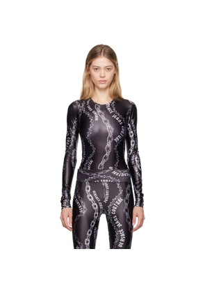 Versace Jeans Couture Black & White Chain Couture Bodysuit