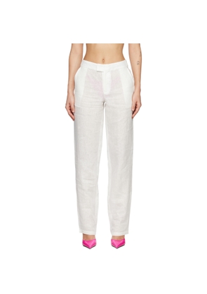 Louisa Ballou White Cruise Trousers