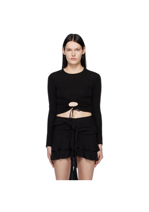 Proenza Schouler Black Proenza Schouler White Label Drawstring Long Sleeve T-Shirt