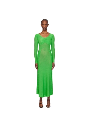 Isa Boulder Green Sweetheart Long Sleeve Maxi Dress